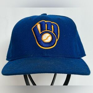 Milwaukee Brewers MLB On-Field New Era 59FIFTY Blue Cool Fitted Hat Size 7 1/8